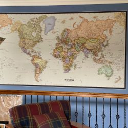 large map of world on wall